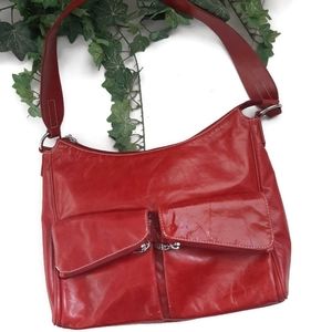 MAXX red hobo bag with front pocke…